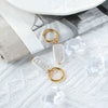 Wholesale Minimalist Geometric Stainless Steel Pearl Earrings With Electroplating Design