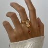 Wholesale Minimalist Geometric Stainless Steel Ring With 18K Gold Electroplating Hollow Twist And Adjustable Opening Design