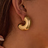 Wholesale Minimalist Geometric Stainless Steel Ushaped Electroplated Earrings For Women