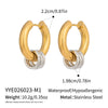 Wholesale Minimalist Geometric Stainless Steel Vacuum Gold Plated Hoop Pendant Earrings For Unisex