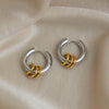 Wholesale Minimalist Geometric Stainless Steel Vacuum Gold Plated Hoop Pendant Earrings For Unisex