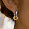 Wholesale Minimalist Geometric Stainless Steel Vacuum Gold Plated Hoop Pendant Earrings For Unisex