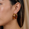 Wholesale Minimalist Geometric Stainless Steel Vacuum Real Gold Plated Hoop Earrings For Women