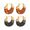 Wholesale Minimalist Geometric Stainless Steel Vacuum Real Gold Plated Hoop Earrings For Women