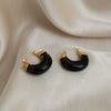 Wholesale Minimalist Geometric Stainless Steel Vacuum Real Gold Plated Hoop Earrings For Women