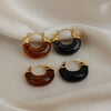 Wholesale Minimalist Geometric Stainless Steel Vacuum Real Gold Plated Hoop Earrings For Women