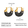Wholesale Minimalist Geometric Stainless Steel Vacuum Real Gold Plated Hoop Earrings For Women