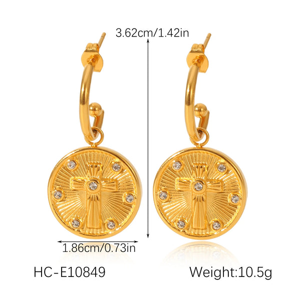 Wholesale Minimalist Geometric Star Shape Diamond Stainless Steel Earrings For Women