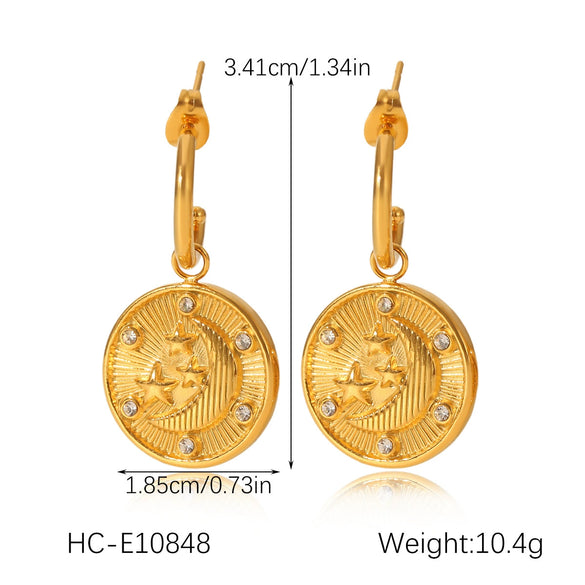 Wholesale Minimalist Geometric Star Shape Diamond Stainless Steel Earrings For Women