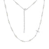 Wholesale Minimalist Geometric Starry Pearl Cross Chain Necklace For Women Made Of 925 Silver With Electroplating Design