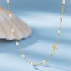 Wholesale Minimalist Geometric Starry Pearl Cross Chain Necklace For Women Made Of 925 Silver With Electroplating Design