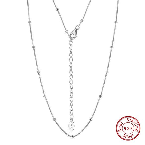 Wholesale Minimalist Geometric 925 Sterling Silver Necklace With Electroplating And 3 Bead Chain