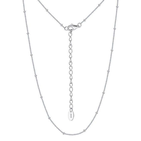 Wholesale Minimalist Geometric 925 Sterling Silver Necklace With Electroplating And 3 Bead Chain