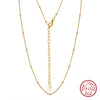 Wholesale Minimalist Geometric 925 Sterling Silver Necklace With Electroplating And 3 Bead Chain