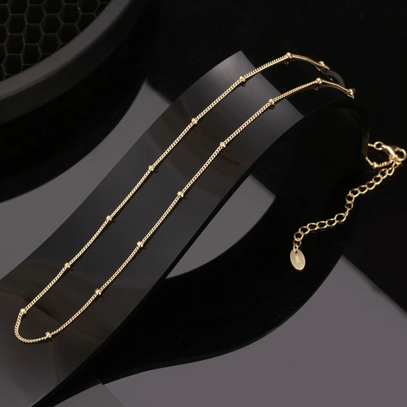 Wholesale Minimalist Geometric 925 Sterling Silver Necklace With Electroplating And 3 Bead Chain