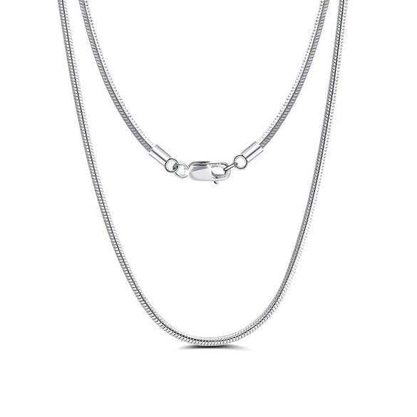 Wholesale Minimalist Geometric 925 Sterling Silver Round Snake Chain Necklace With Electroplating