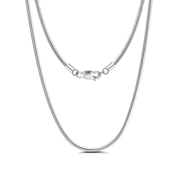 Wholesale Minimalist Geometric 925 Sterling Silver Round Snake Chain Necklace With Electroplating