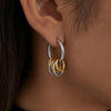 Wholesale Minimalist Geometric Style Multilayered Circular Twotone Stainless Steel Earrings With Pvd Furnace Vacuum Real Gold Plating For Women