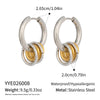 Wholesale Minimalist Geometric Style Multilayered Circular Twotone Stainless Steel Earrings With Pvd Furnace Vacuum Real Gold Plating For Women