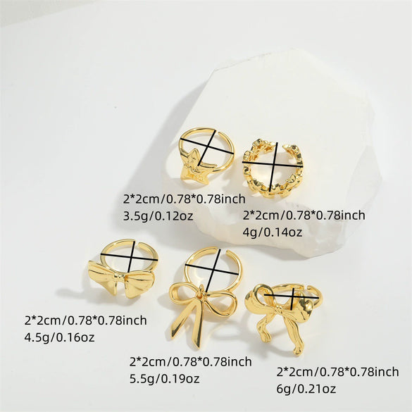 Wholesale Minimalist Geometric Tie Pattern Copper Ring For Women
