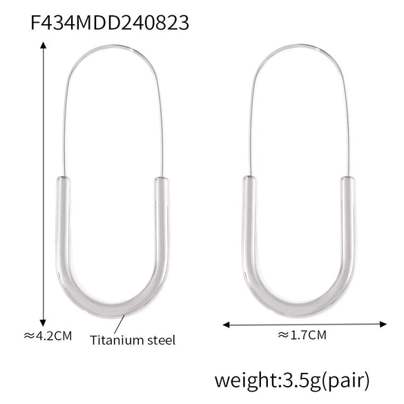 Wholesale Minimalist Geometric 316L Stainless Steel Earrings With Golden Pinshaped Ear Hook Electroplated 18K True Gold For Women