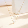 Wholesale Minimalist Geometric Titanium Steel Electroplated Calendering Chain Pearl Necklace For Women