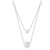 Wholesale Minimalist Geometric Titanium Steel Electroplated Calendering Chain Pearl Necklace For Women