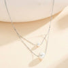 Wholesale Minimalist Geometric Titanium Steel Electroplated Calendering Chain Pearl Necklace For Women