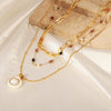 Wholesale Minimalist Geometric Titanium Steel Gold Plated Pendant Necklace For Women