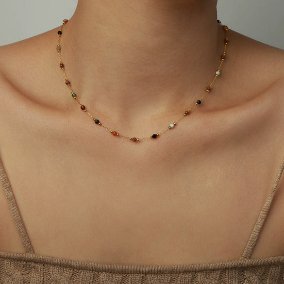 Wholesale Minimalist Geometric Titanium Steel Gold Plated Pendant Necklace For Women