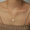 Wholesale Minimalist Geometric Titanium Steel Gold Plated Pendant Necklace For Women