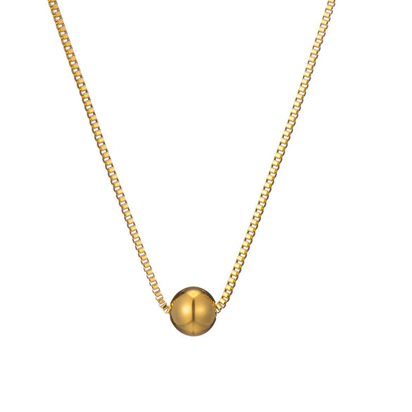 Wholesale Minimalist Geometric Titanium Steel Goldplated Women's Box Chain Necklace