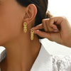 Wholesale Minimalist Geometric Titanium Steel 14K Electroplated Earrings For Women With Stainless Steel Ear Needles