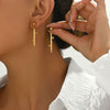 Wholesale Minimalist Geometric Titanium Steel 14K Electroplated Earrings For Women With Stainless Steel Ear Needles