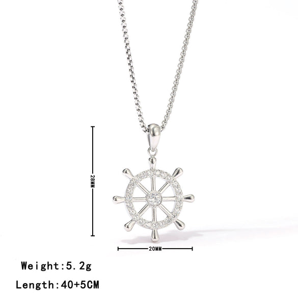 Wholesale Minimalist Geometric Titanium Steel Necklace With Box Chain And Pendant Electroplated Design For Women