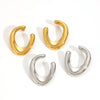 Wholesale Minimalist Geometric Ushaped Stainless Steel Electroplated Women's Earrings