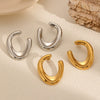 Wholesale Minimalist Geometric Ushaped Stainless Steel Electroplated Women's Earrings