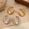 Wholesale Minimalist Geometric Ushaped Stainless Steel Electroplated Women's Earrings
