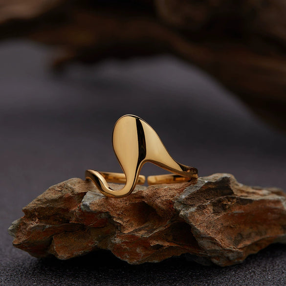 Wholesale Minimalist Geometric Wave Pattern S925 Sterling Silver Ring Set With Gems For Women