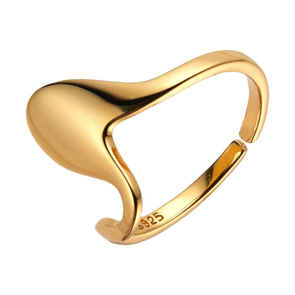 Wholesale Minimalist Geometric Wave Pattern S925 Sterling Silver Ring Set With Gems For Women