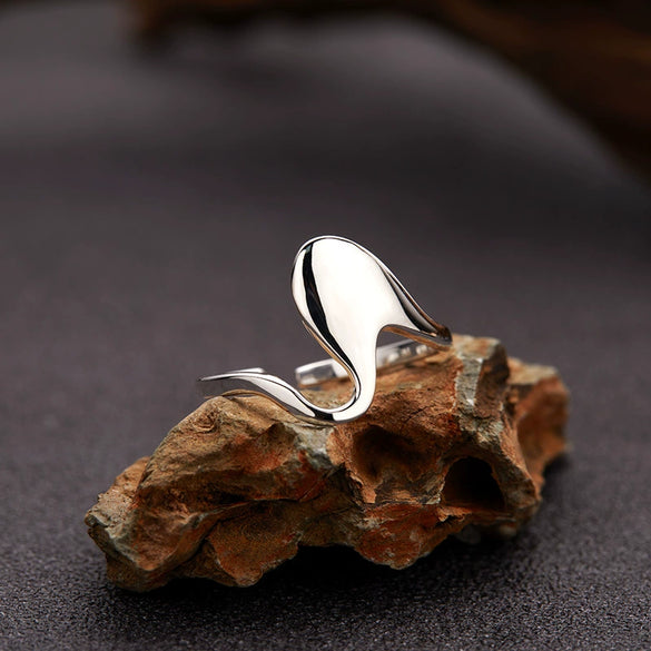 Wholesale Minimalist Geometric Wave Pattern S925 Sterling Silver Ring Set With Gems For Women