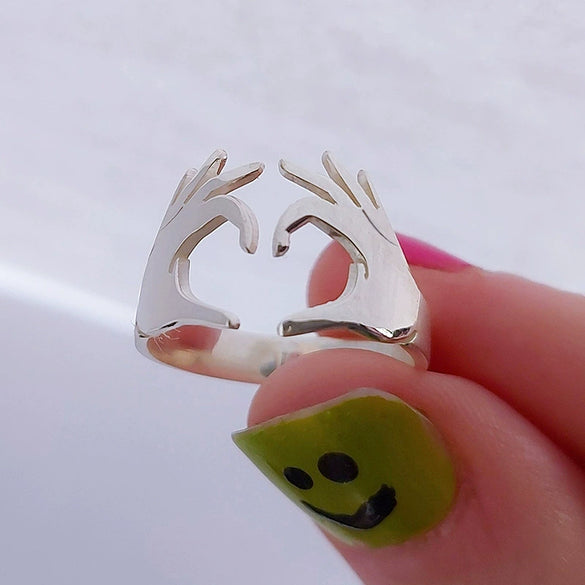Wholesale Minimalist Heart Shape Copper Ring Electroplated For Couples