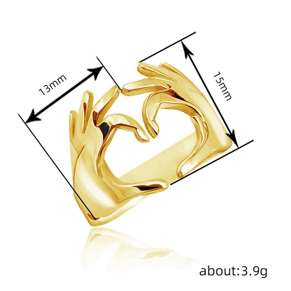 Wholesale Minimalist Heart Shape Copper Ring Electroplated For Couples