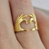 Wholesale Minimalist Heart Shape Copper Ring Electroplated For Couples