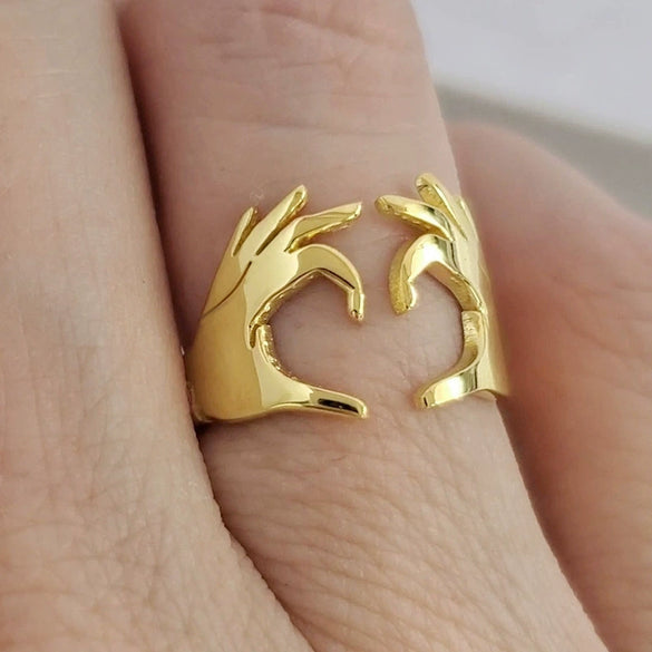 Wholesale Minimalist Heart Shape Copper Ring Electroplated For Couples