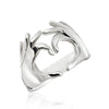 Wholesale Minimalist Heart Shape Copper Ring Electroplated For Couples