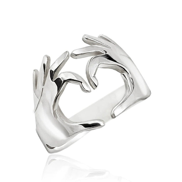 Wholesale Minimalist Heart Shape Copper Ring Electroplated For Couples