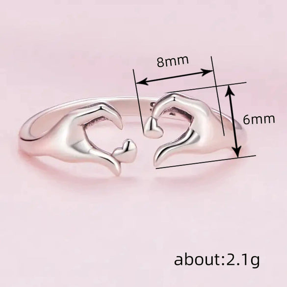 Wholesale Minimalist Heart Shape Copper Ring With Electroplating For Female