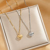 Wholesale Minimalist Heart Shape Titanium Steel Women's Necklace With Cross Chain And Electroplating Treatment