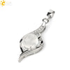 Wholesale Minimalist Heart Shaped Natural Crystal Stone And Zircon Silver Clavicle Pendant Necklace